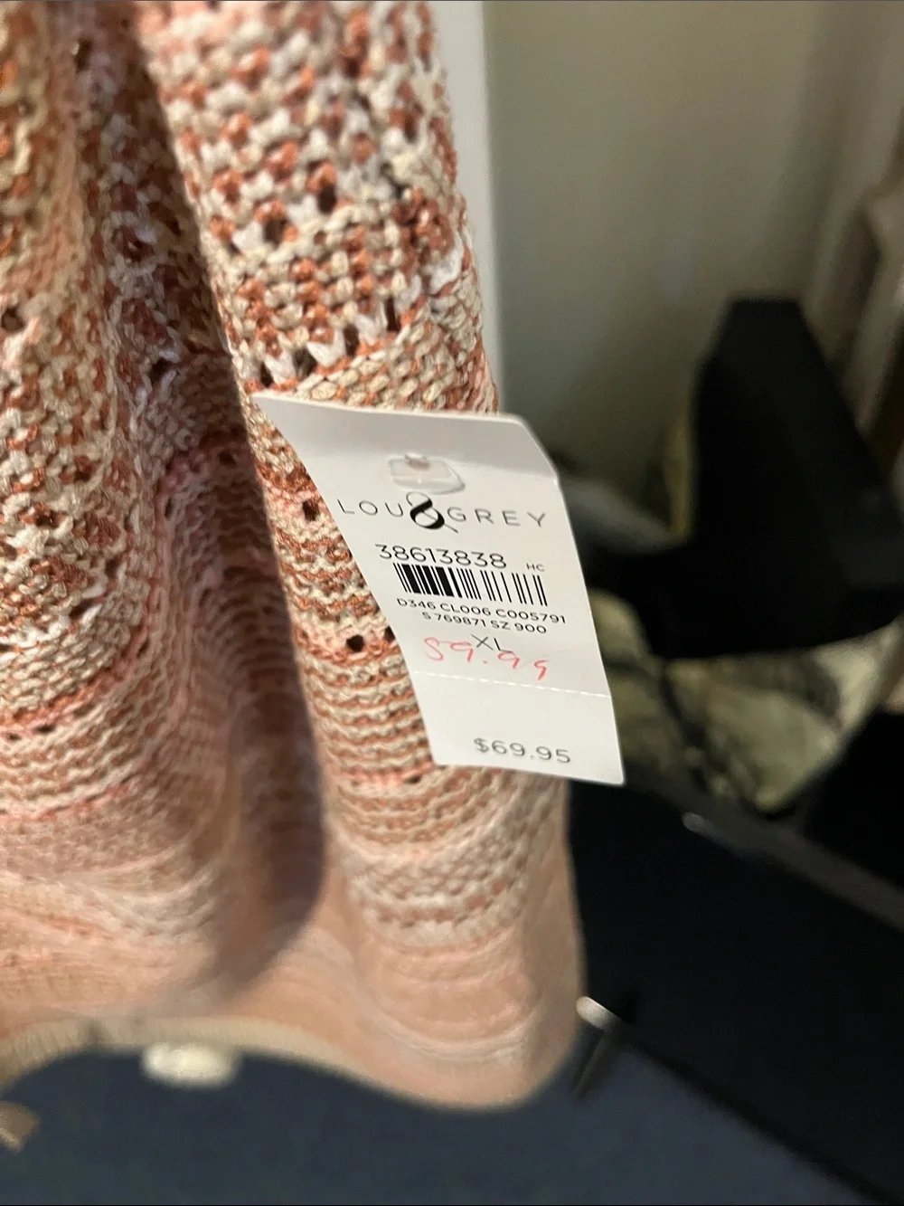 LOFT Pink Peach Knit Drawstring Skirt - Picture 3 of 3
